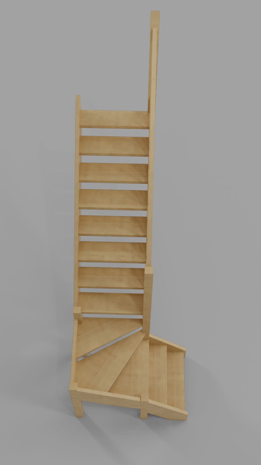 Деревянная лестница из сосны 3 метра вид на ступени сверху