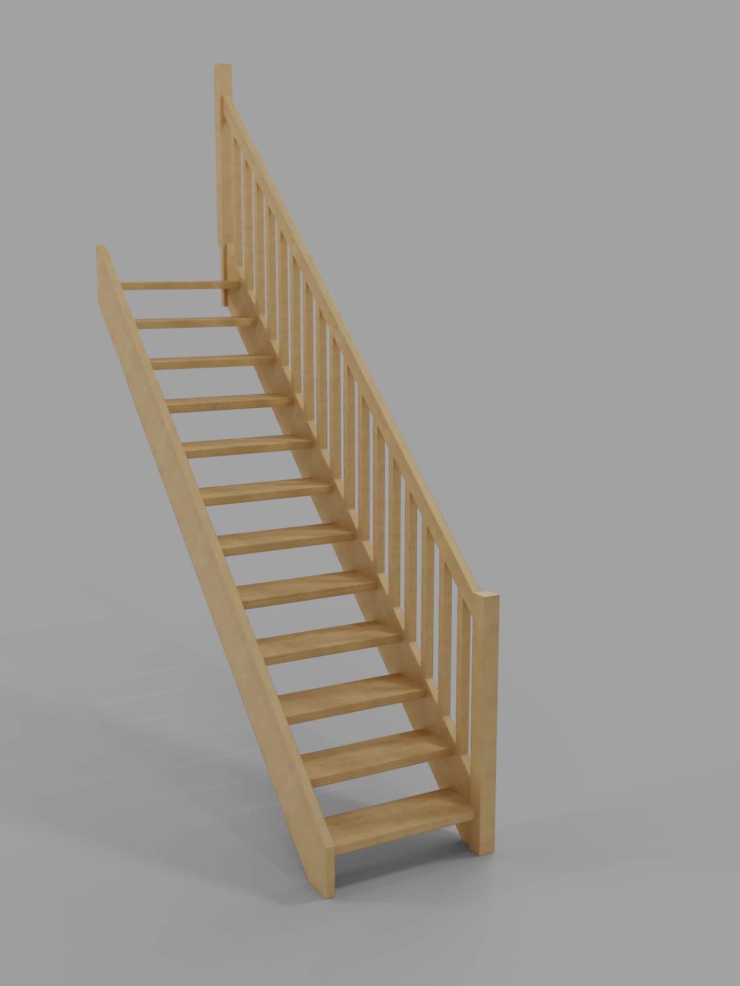 Прямая лестница без покраски дополнительный вид