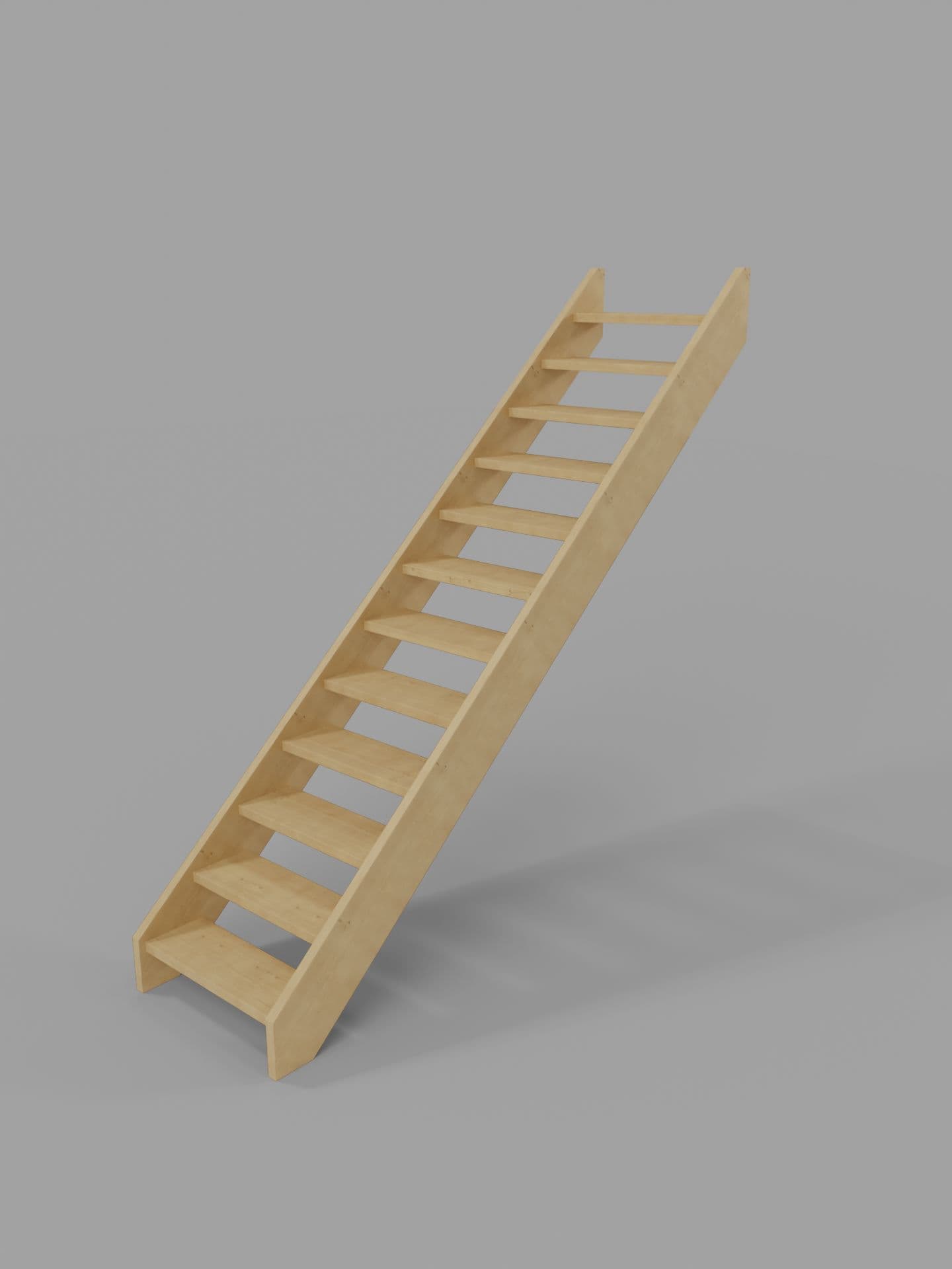 Прямая лестница из хвои вид с первого этажа